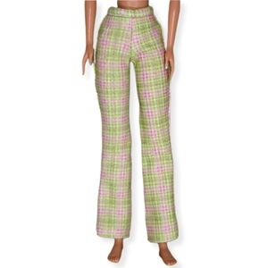 Barbie Teen Skipper 1998 Cool Sitter Pants Green Pink Plaid Mattel Vtg #26756